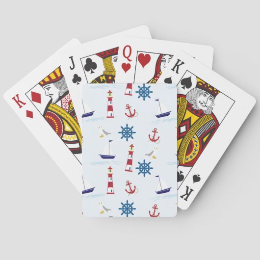Nautisch patroon pokerkaarten (Achterkant)