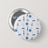 Nautisch patroon ronde button 5,7 cm (Voorkant /achterkant)