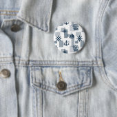Nautisch patroon ronde button 5,7 cm (In situ)