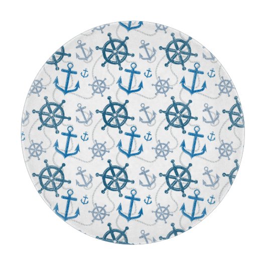 Nautisch patroon snijplank (Voorkant)