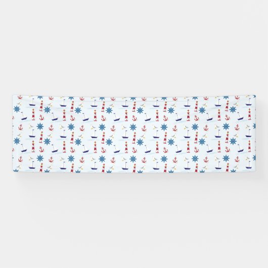 Nautisch patroon spandoek (Horizontaal)
