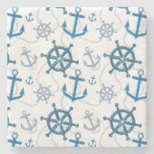 Nautisch patroon stenen onderzetter (Voorkant)