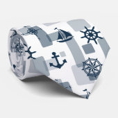 Nautisch patroon stropdas (Opgerold)