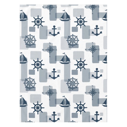 Nautisch patroon tafelkleed (Voorkant)