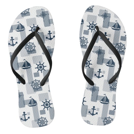 Nautisch patroon teenslippers (Voetbed)