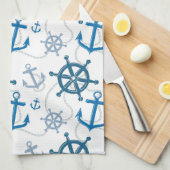 Nautisch patroon theedoek (Quarter Fold)