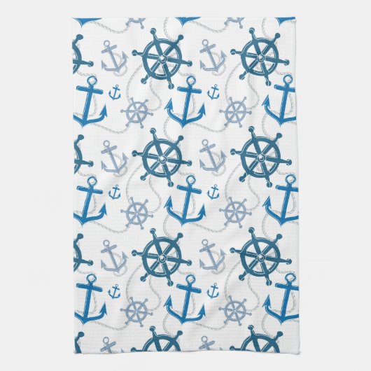 Nautisch patroon theedoek (Verticaal)