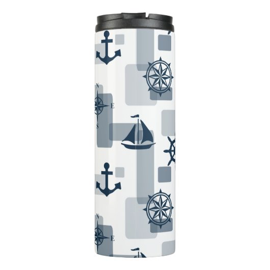 Nautisch patroon thermosbeker (Achterkant)