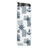 Nautisch patroon thermosbeker (Geroteerd rechts)