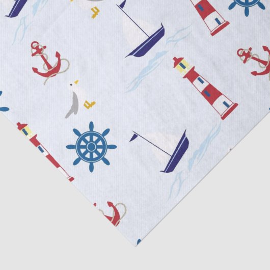 Nautisch patroon tissuepapier (Detail)