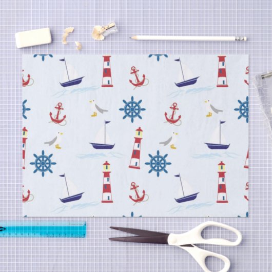 Nautisch patroon tissuepapier (Craft)