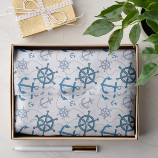 Nautisch patroon tissuepapier (Geschenk)