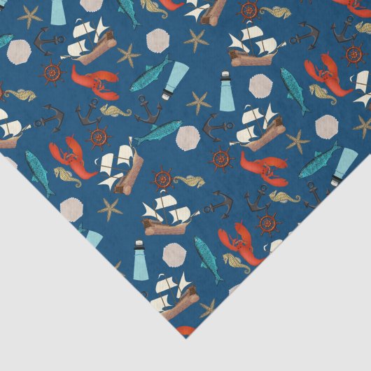 Nautisch patroon tissuepapier (Detail)