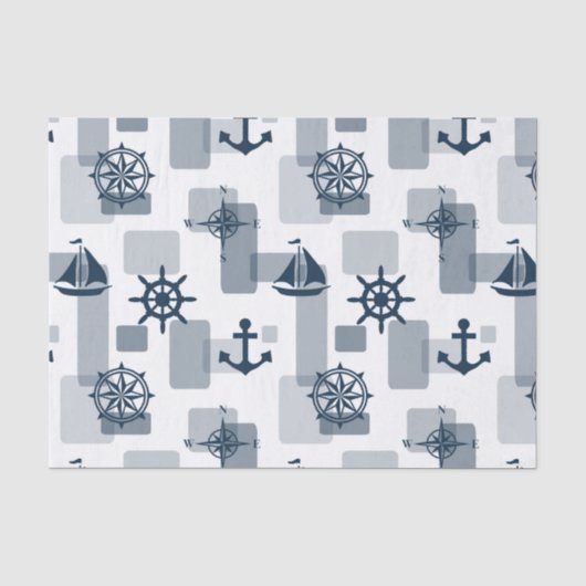 Nautisch patroon tissuepapier (Voorkant)