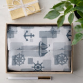 Nautisch patroon tissuepapier (Geschenk)