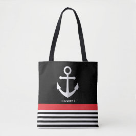 Nautisch patroon tote bag
