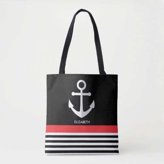 Nautisch patroon tote bag (Voorkant)