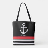 Nautisch patroon tote bag (Achterkant)