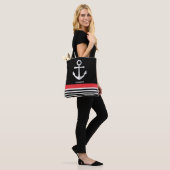 Nautisch patroon tote bag (Op model)