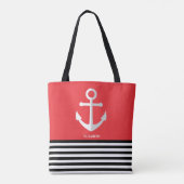 Nautisch patroon tote bag (Achterkant)