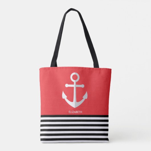 Nautisch patroon tote bag (Achterkant)