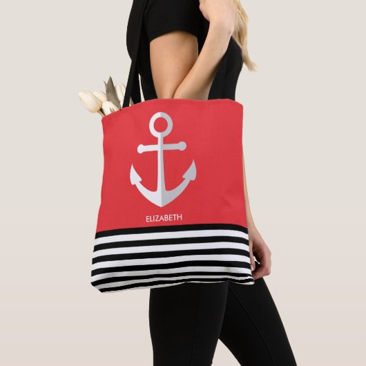 Nautisch patroon tote bag (Dichtbij)