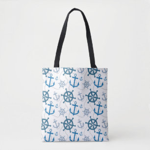 Nautisch patroon tote bag