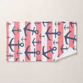 Nautisch patroon van het blauw anker van de zeesch bad handdoek (Handdoek)