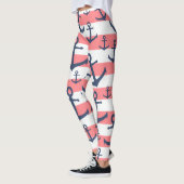 Nautisch patroon van het blauw anker van de zeesch leggings (Links)