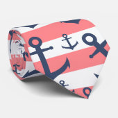 Nautisch patroon van het blauw anker van de zeesch stropdas (Opgerold)