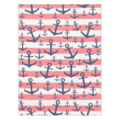 Nautisch patroon van het blauw anker van de zeesch tafelkleed (Voorkant)