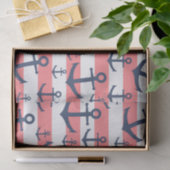 Nautisch patroon van het blauw anker van de zeesch tissuepapier (Geschenk)