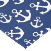 Nautisch patroon van Navy Blue en White Anchors Tafelkleed (Gekanteld)