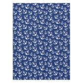 Nautisch patroon van Navy Blue en White Anchors Tafelkleed (Voorkant)