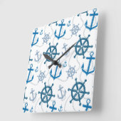 Nautisch patroon vierkante klok (Hoek)