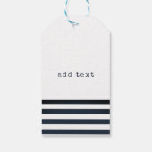 Nautisch Pet, anker, wielnavelblauw gestreept Cadeaulabel (Achterkant)