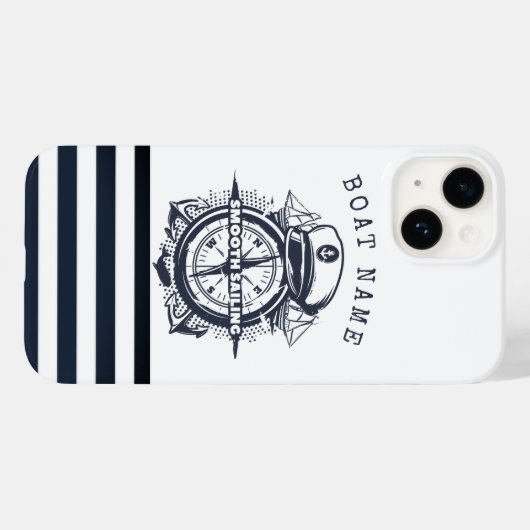 Nautisch Pet, anker, wielnavelblauw gestreept Case-Mate iPhone Case (Achterkant (horizontaal))