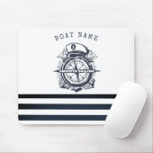 Nautisch Pet, anker, wielnavelblauw gestreept Muismat (Met muis)