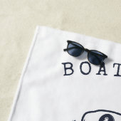 Nautisch Pet, anker, wielnavelblauw gestreept Strandlaken (In situ)