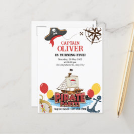 Nautisch Pirate Zee Verjaardag Wenskaarten Feestdagenkaart