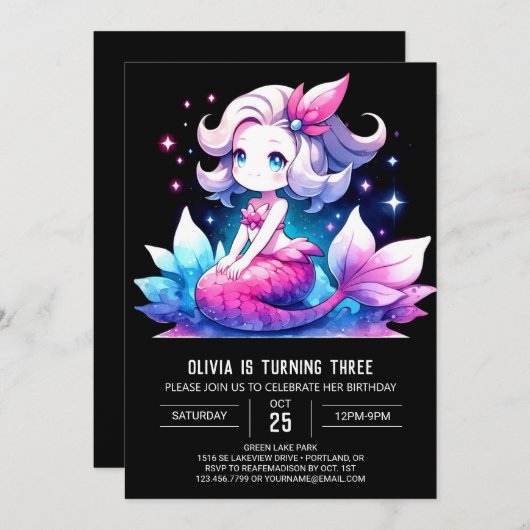 Nautisch plezier Zeemeermin Verjaardag Kaart (Voorkant / Achterkant)