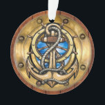 Nautisch porthole ornament<br><div class="desc">Ik heb passende keramische knoppen en een populaire variëteit aan strand- en zeeknoppen en meer design die altijd je strandhuis of strandthemajaar rond gaan ophelderen (allemaal met uitgebreide licentiekosten van $30.00 - $75.00 betaald om legaal geweldige kunst op mijn Zazzle voor je te bieden... en ik ontwerp alleen op Zazzle,...</div>
