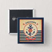  Nautisch Poster Vierkante Button 5,1 Cm (Voorkant /achterkant)