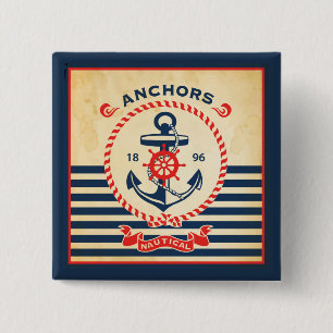 Nautisch Poster Vierkante Button 5,1 Cm
