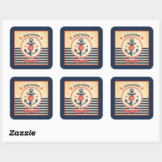 Nautisch Poster Vierkante Sticker (Vel)