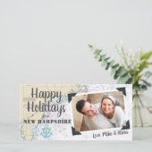 Nautisch Prettig feest uit New Hampshire Feestdagenkaart (Staand voorkant)