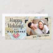 Nautisch Prettig Feestdagen uit Baltimore Feestdagenkaart (Voorkant / Achterkant)