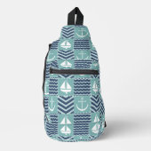 Nautisch Quilt Sling Bag (Voorkant)