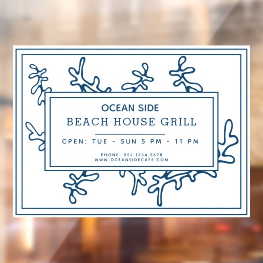 Nautisch restaurant, Retail of Beach House Verhuur Raamsticker (Vel 2)