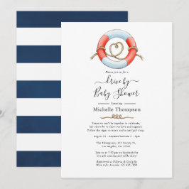 Nautisch rij-evenement voor bruiloft of babyshower kaart